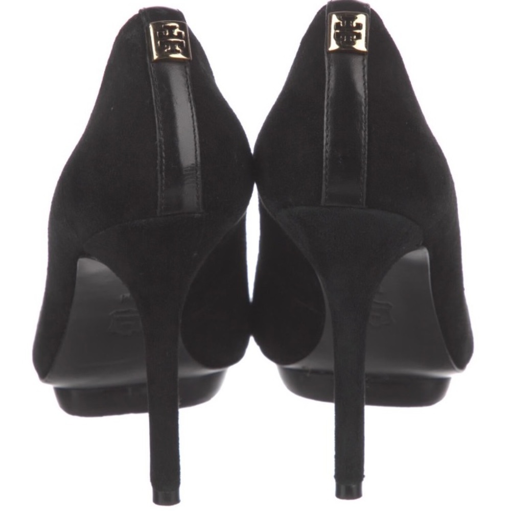 Tory Burch Black Suede Platform Pumps. Size 7M.